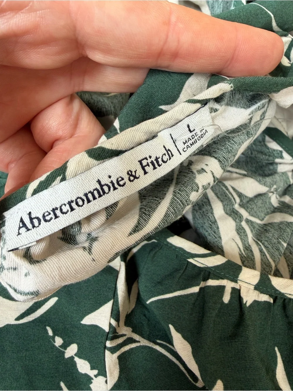 Abercrombie & Fitch Forest Green Floral Cutout maxi dress size large
